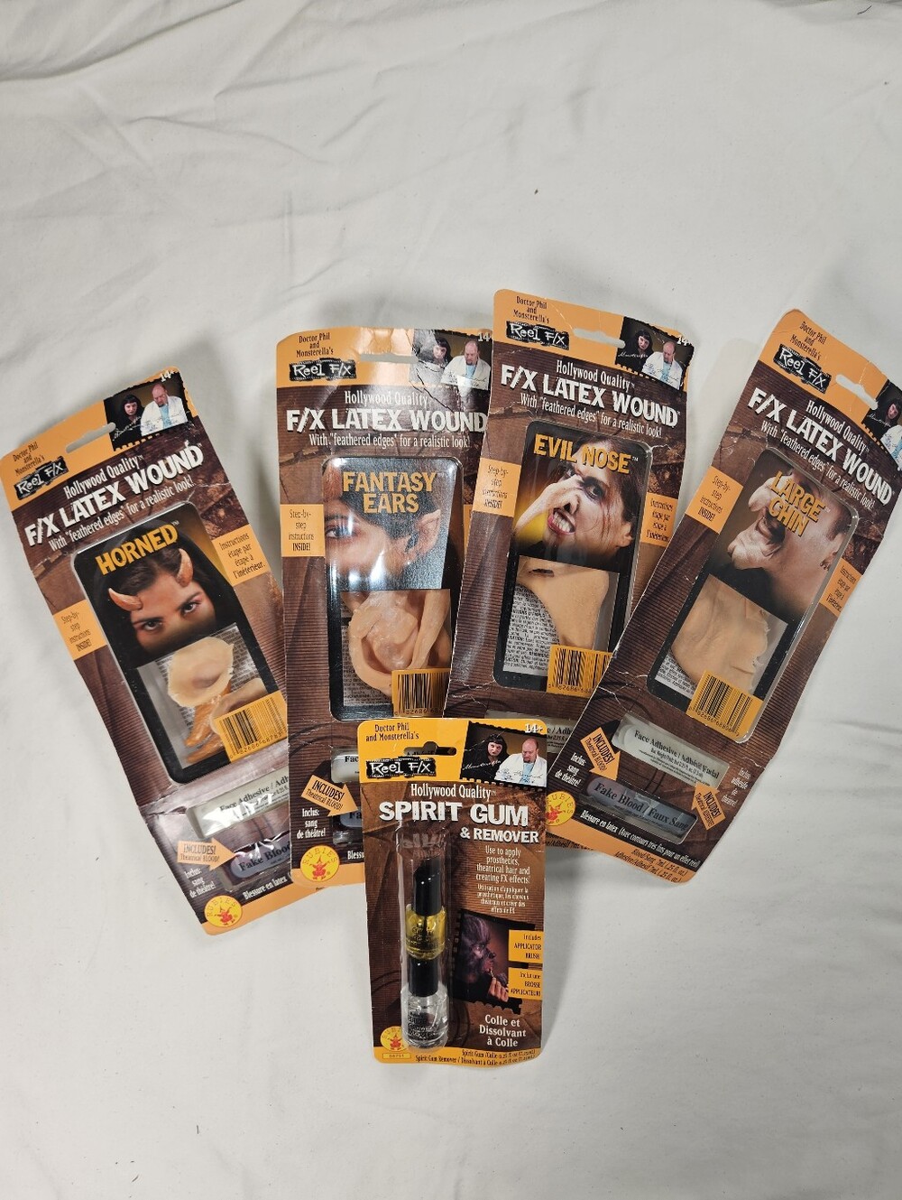 Halloween Costume F/X Hollywood Quality Latex Disguise Kits Face Pieces, Sealed